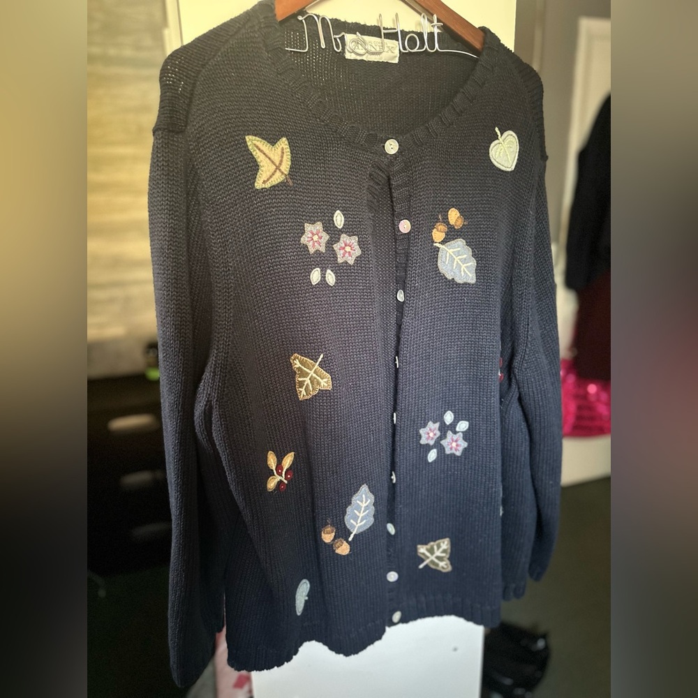 oversized vintage knit cardigan - Picture 3 of 10